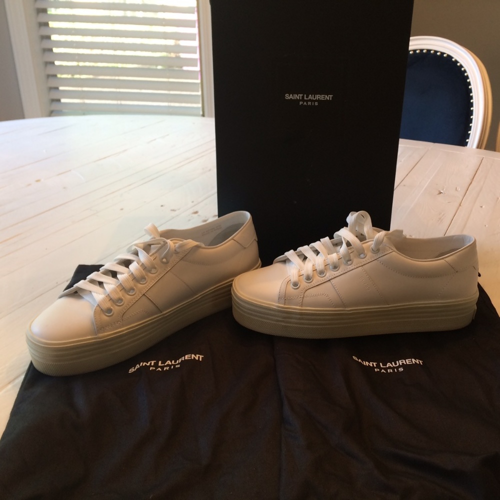 Saint Laurent Court Sneakers Platform Shoes NEW